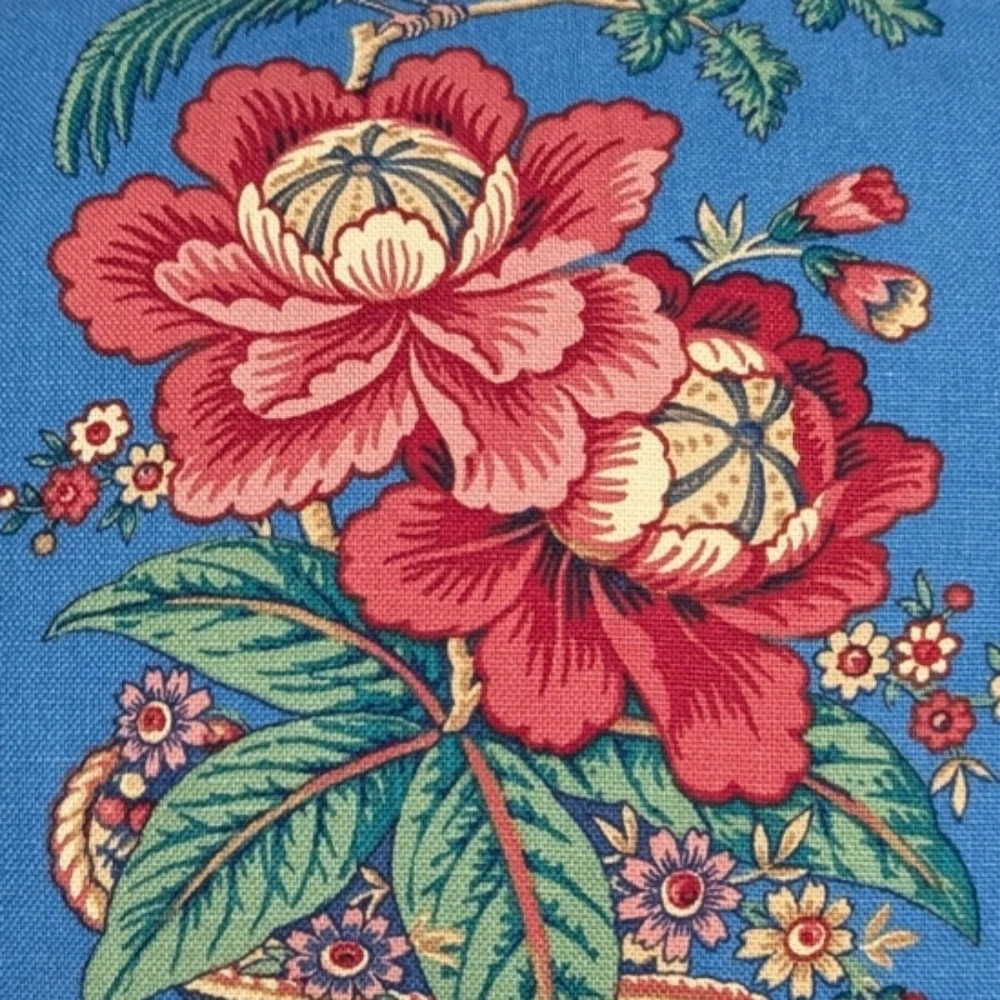 Waverly Vintage Rochelle French Farmhouse Blue Floral Decorator Pillow 18x15